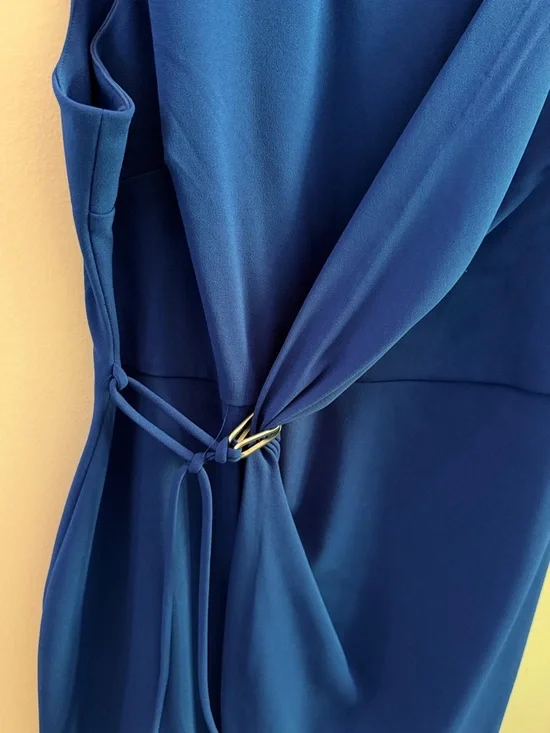 Calvin Klein Bold Blue Knot Accent Sheath Midi Dress • Sleeveless • Size16 • GPC - Picture 8 of 14